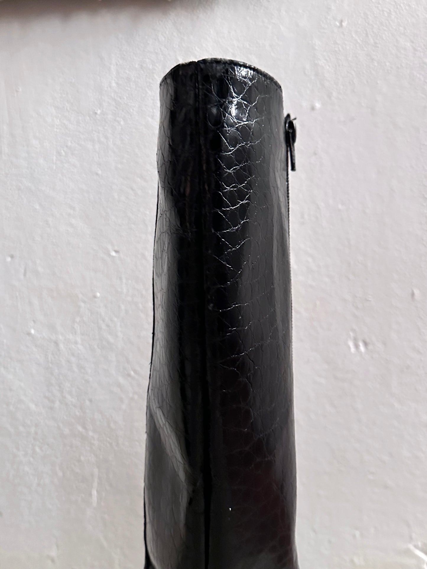 Late 70s-80s PERTTI PALMROTH Black leather boots - sz 8h