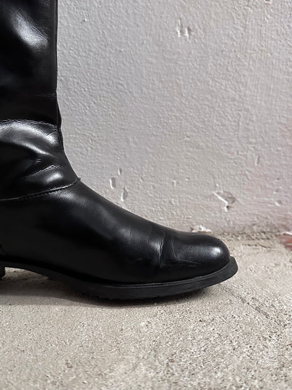 Late 70s-80s PERTTI PALMROTH Black leather boots - sz 8h