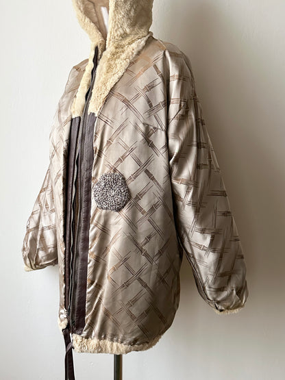 -60s Czechoslovakia real fur zip-up parka