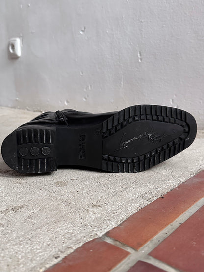 Late 70s-80s PERTTI PALMROTH Black leather boots - sz 8h