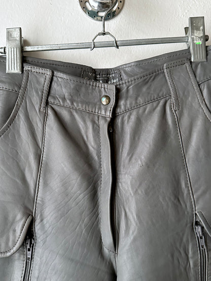 80s center zip leather trouser