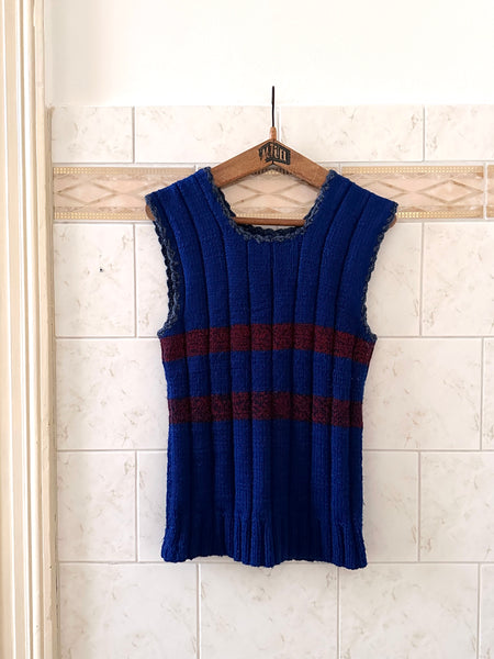 Vintage handmade wool knit vest