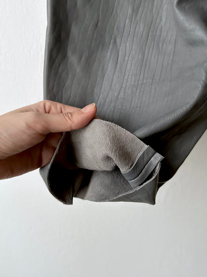 80s center zip leather trouser