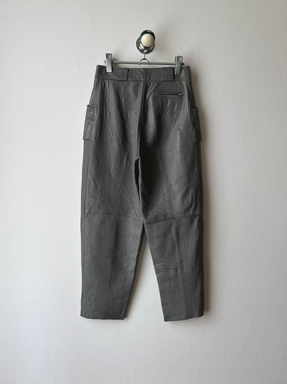 80s center zip leather trouser