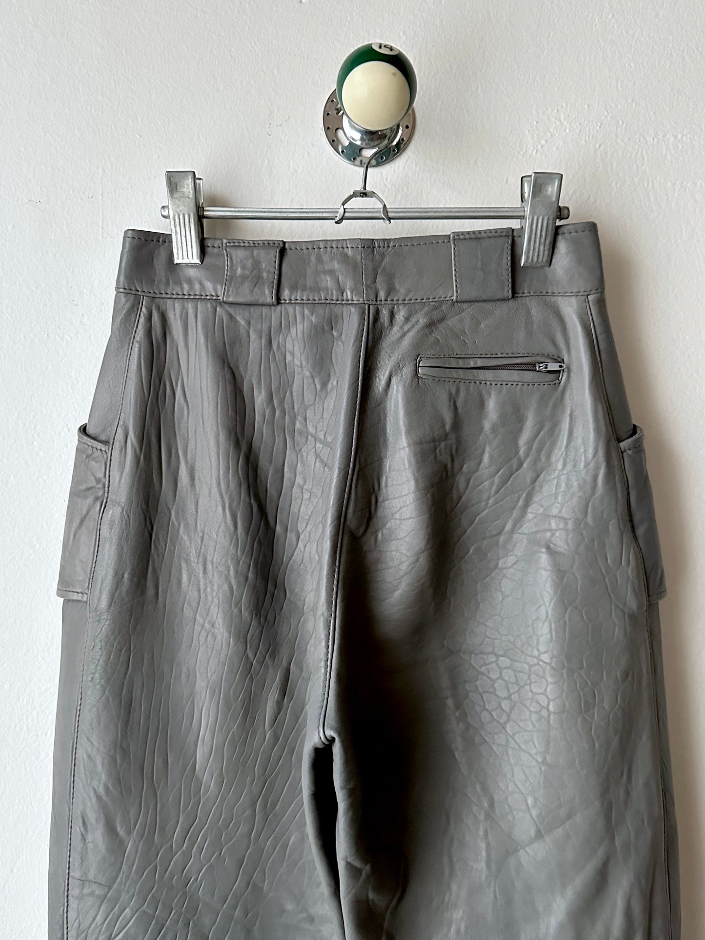 80s center zip leather trouser