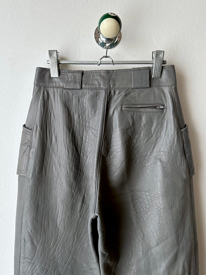 80s center zip leather trouser