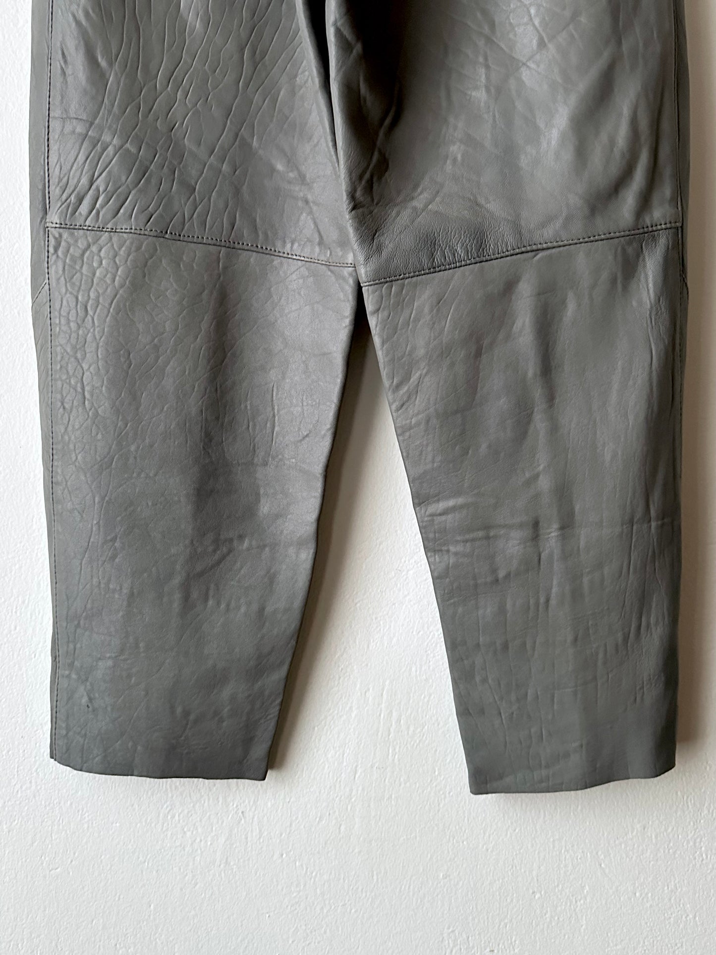 80s center zip leather trouser