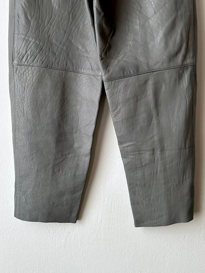 80s center zip leather trouser