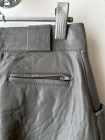 80s center zip leather trouser