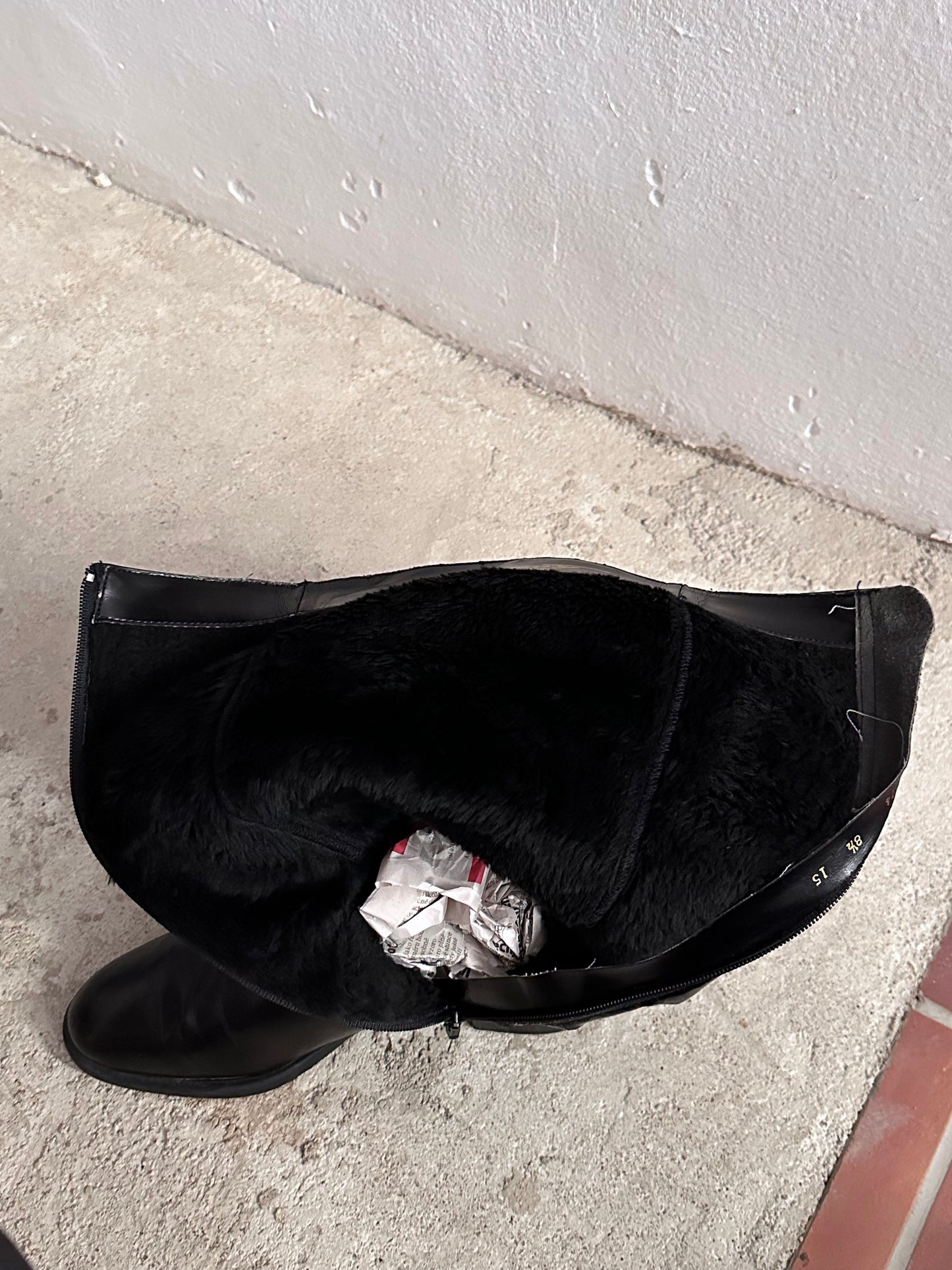 Late 70s-80s PERTTI PALMROTH Black leather boots - sz 8h