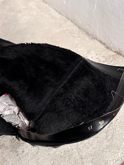 Late 70s-80s PERTTI PALMROTH Black leather boots - sz 8h