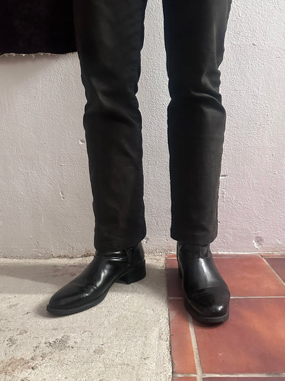 Late 70s-80s PERTTI PALMROTH Black leather boots - sz 8h