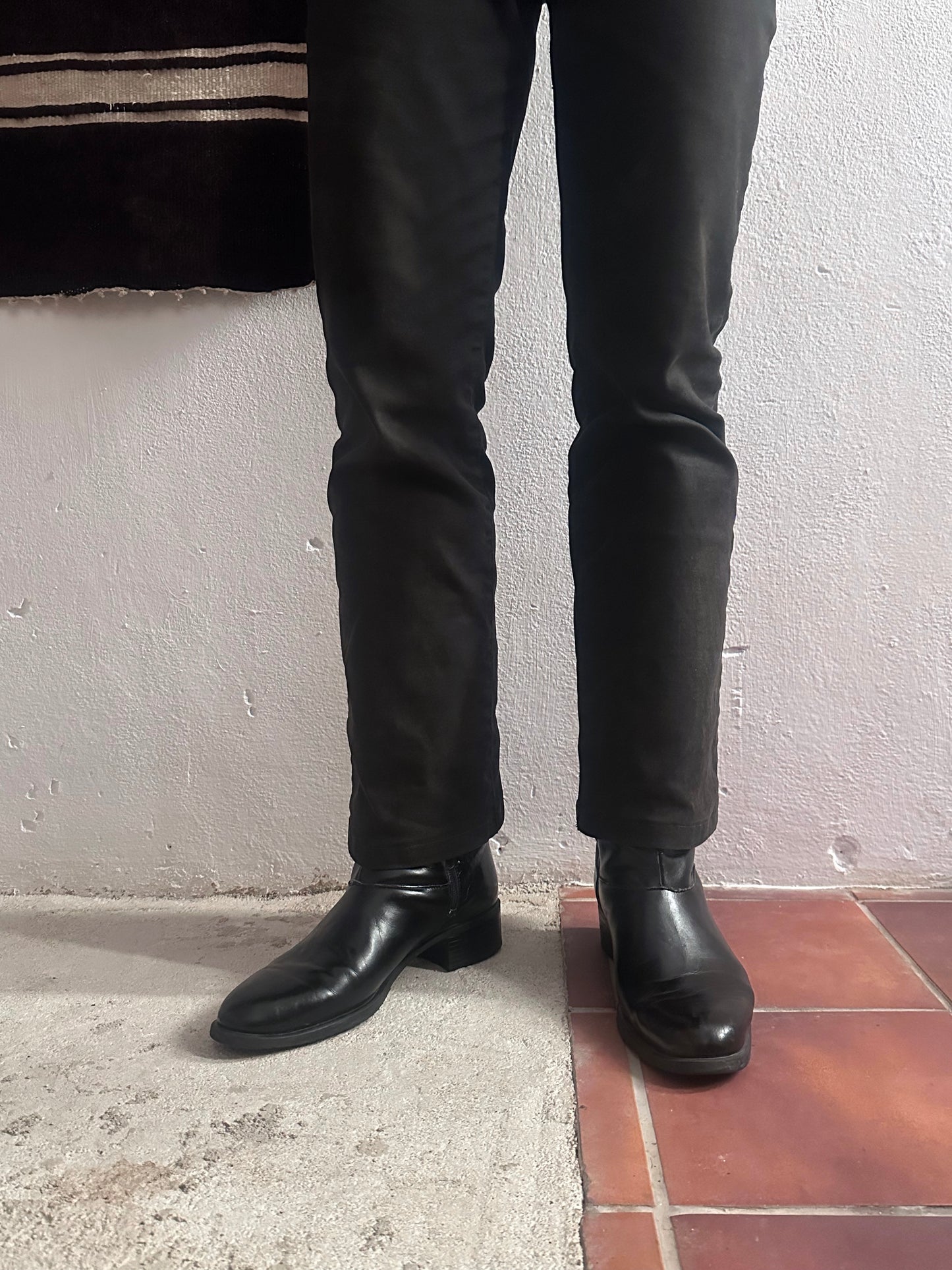 Late 70s-80s PERTTI PALMROTH Black leather boots - sz 8h