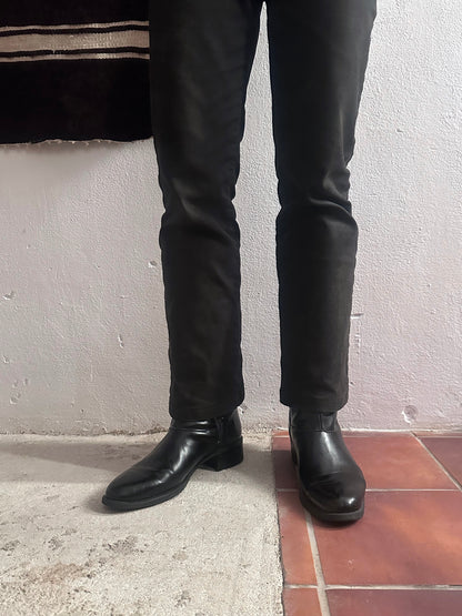 Late 70s-80s PERTTI PALMROTH Black leather boots - sz 8h