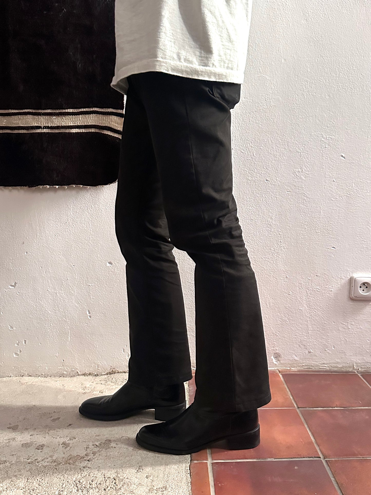 Late 70s-80s PERTTI PALMROTH Black leather boots - sz 8h