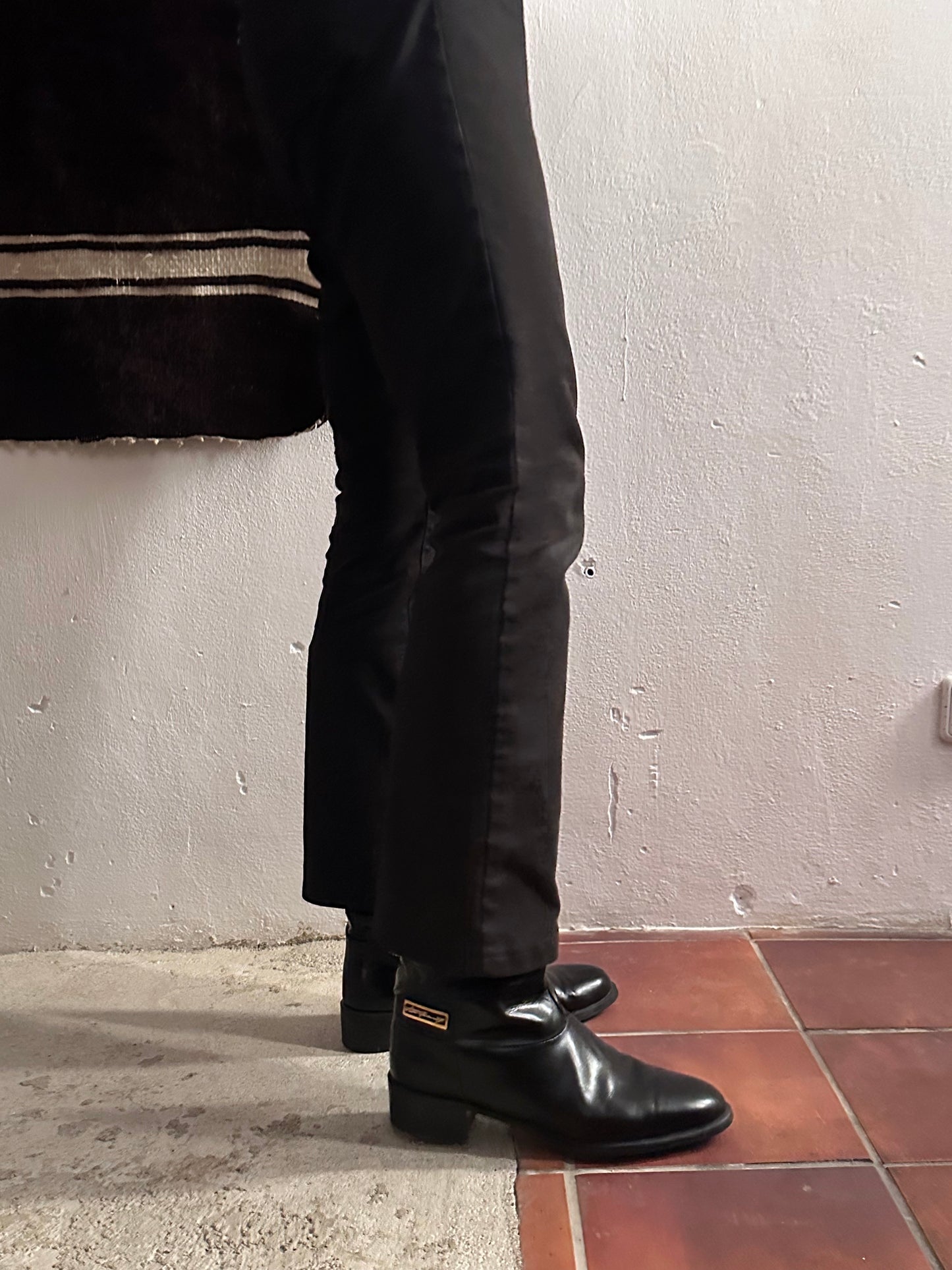 Late 70s-80s PERTTI PALMROTH Black leather boots - sz 8h