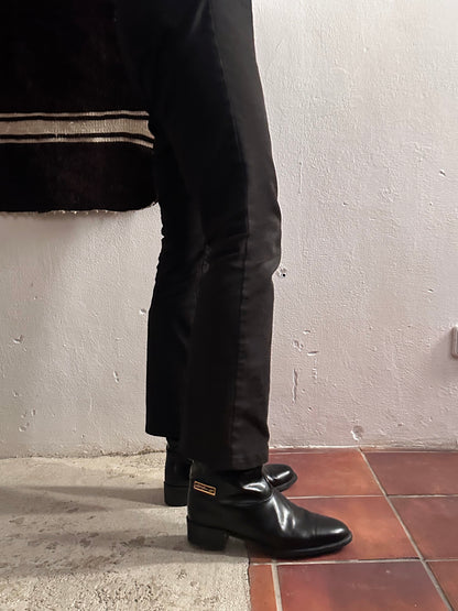 Late 70s-80s PERTTI PALMROTH Black leather boots - sz 8h