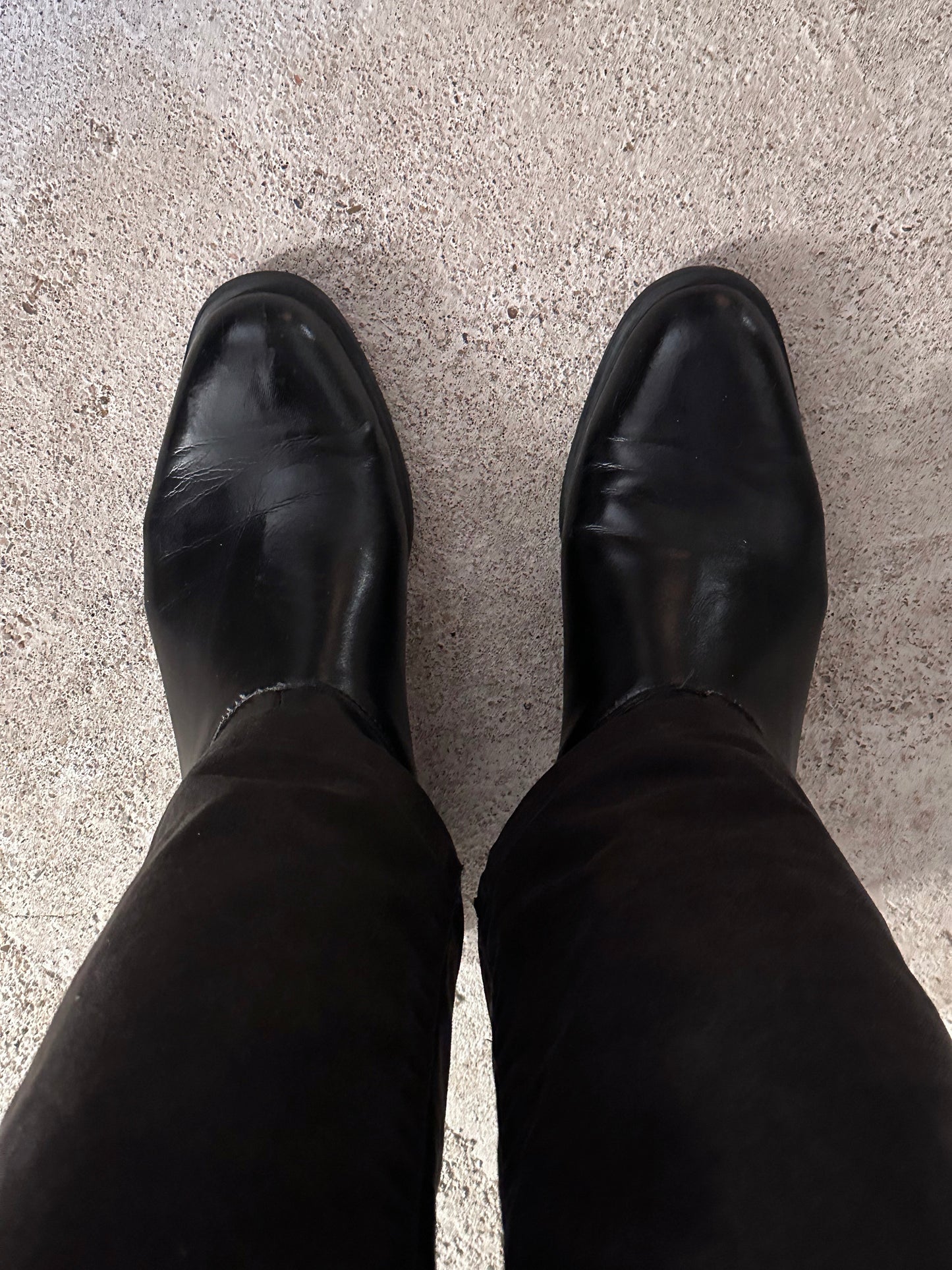 Late 70s-80s PERTTI PALMROTH Black leather boots - sz 8h