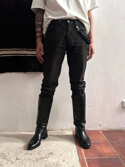 Late 70s-80s PERTTI PALMROTH Black leather boots - sz 8h