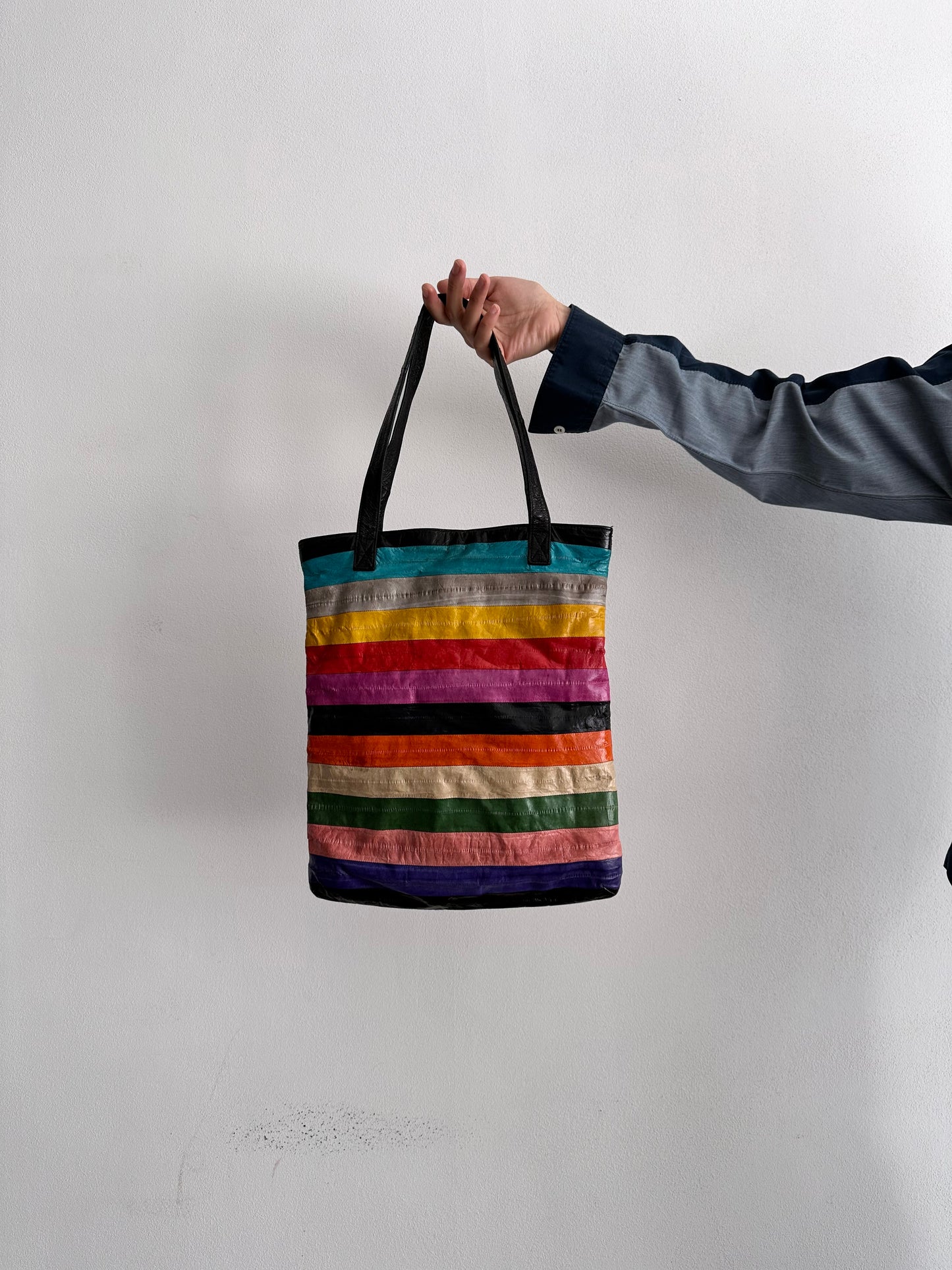 rainbow eelskin totebag