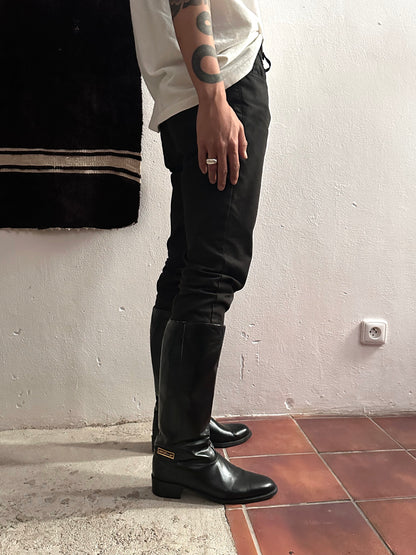 Late 70s-80s PERTTI PALMROTH Black leather boots - sz 8h