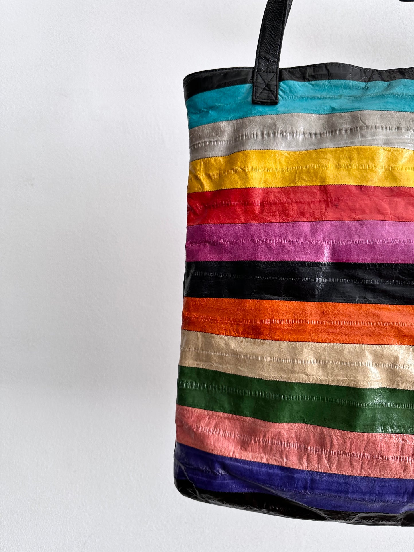 rainbow eelskin totebag