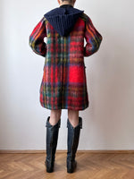 plaid mohair knit jacket