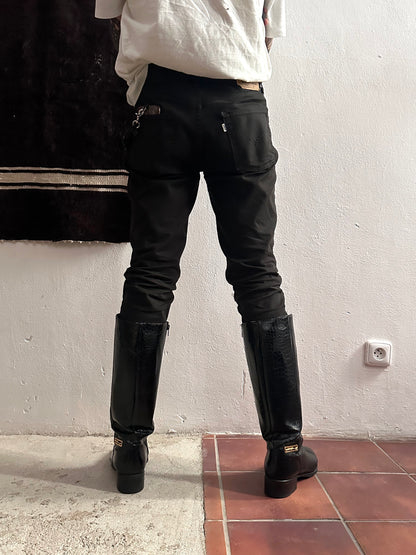 Late 70s-80s PERTTI PALMROTH Black leather boots - sz 8h