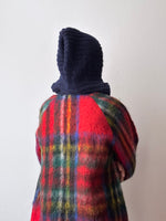 plaid mohair knit jacket