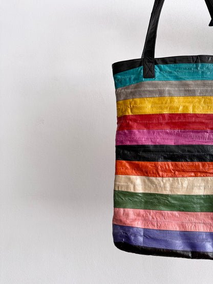 rainbow eelskin totebag