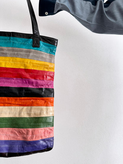 rainbow eelskin totebag