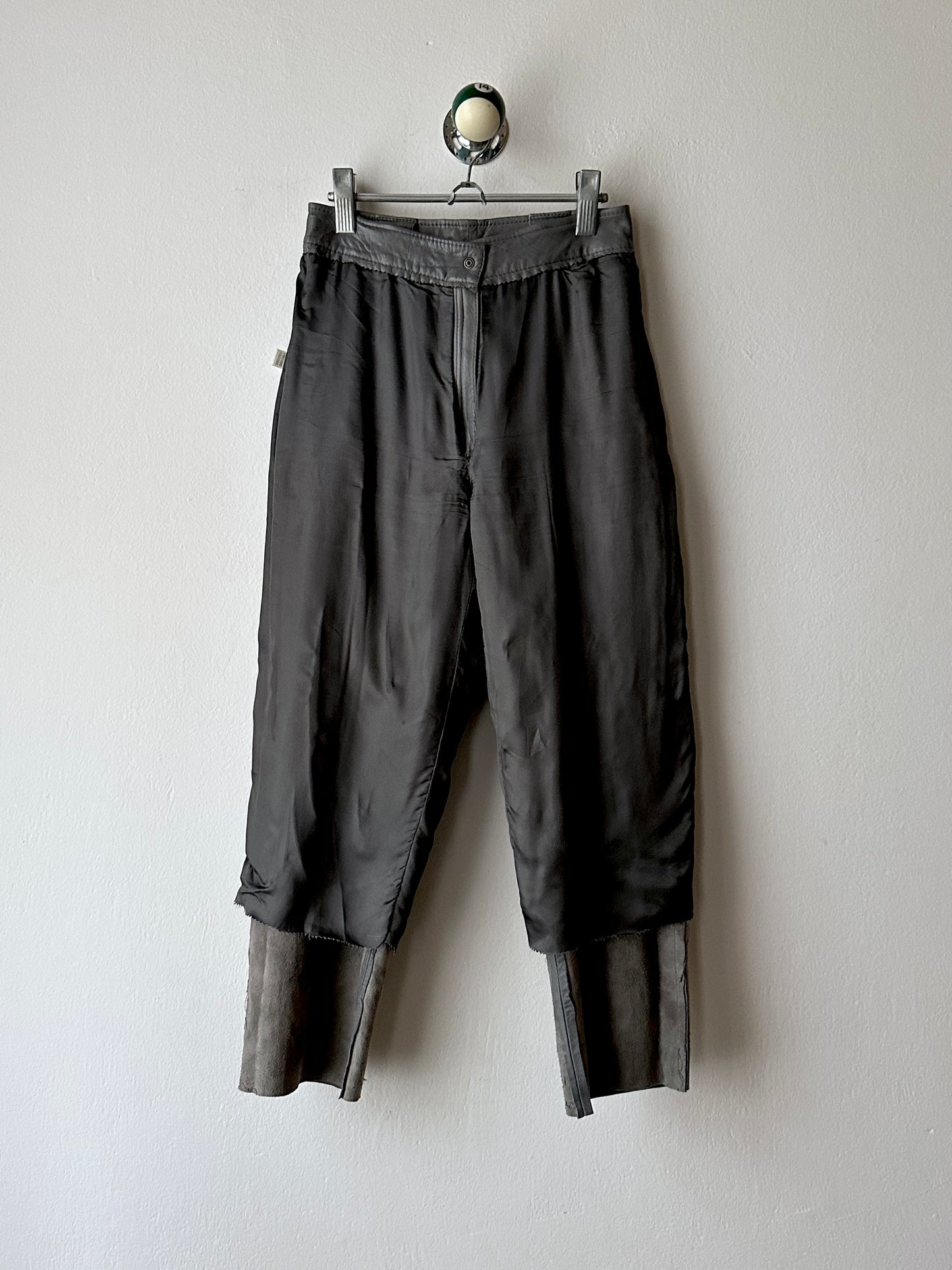 80s center zip leather trouser