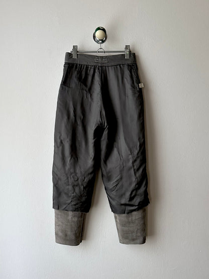 80s center zip leather trouser