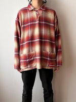 90s Italy plaid cotton flannel smock