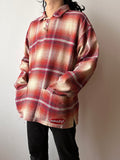 90s Italy plaid cotton flannel smock