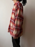 90s Italy plaid cotton flannel smock