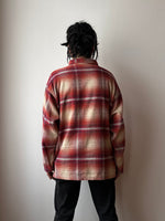 90s Italy plaid cotton flannel smock