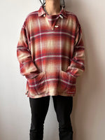 90s Italy plaid cotton flannel smock