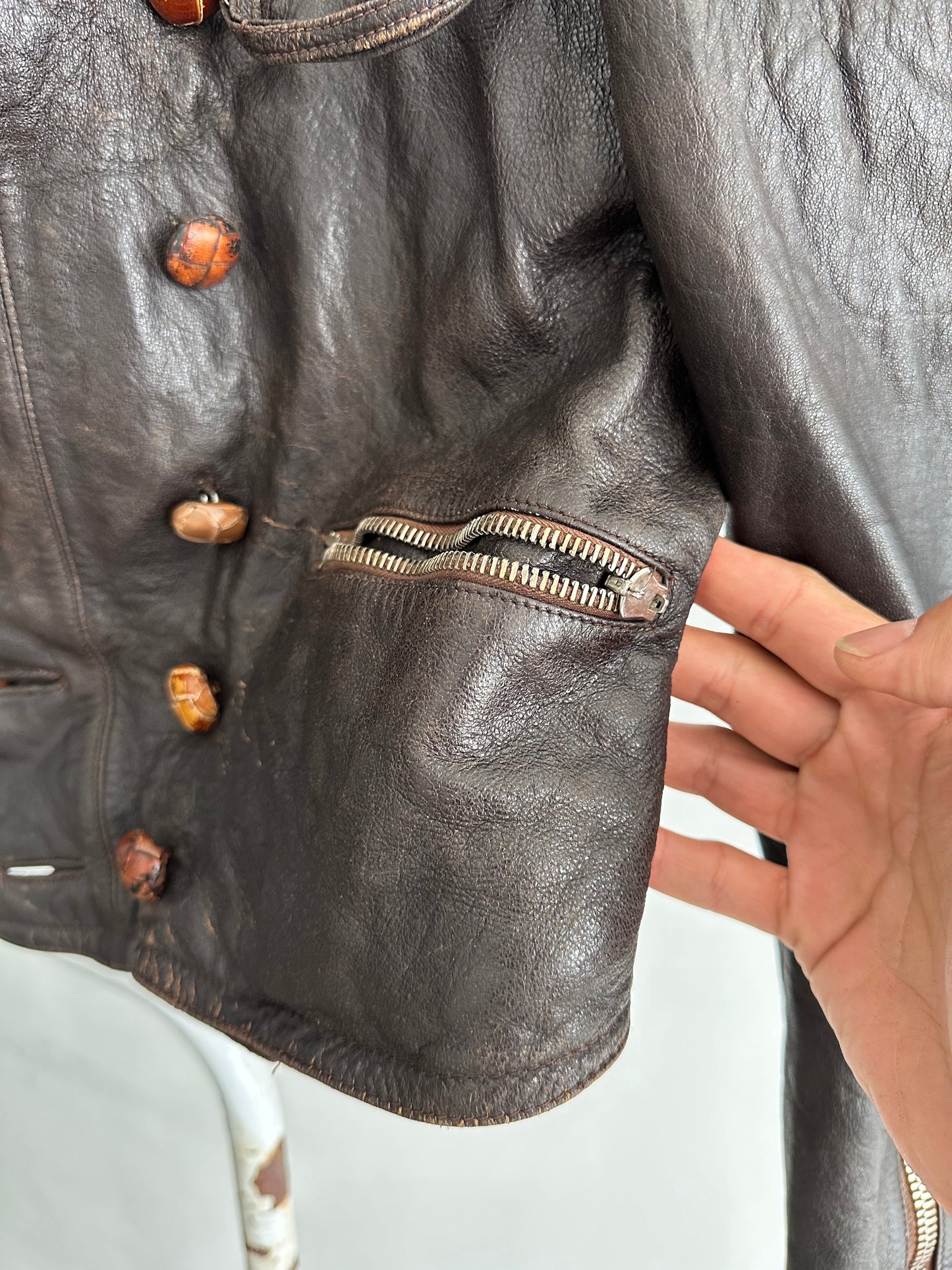 30s Motorcycle leather jkt
