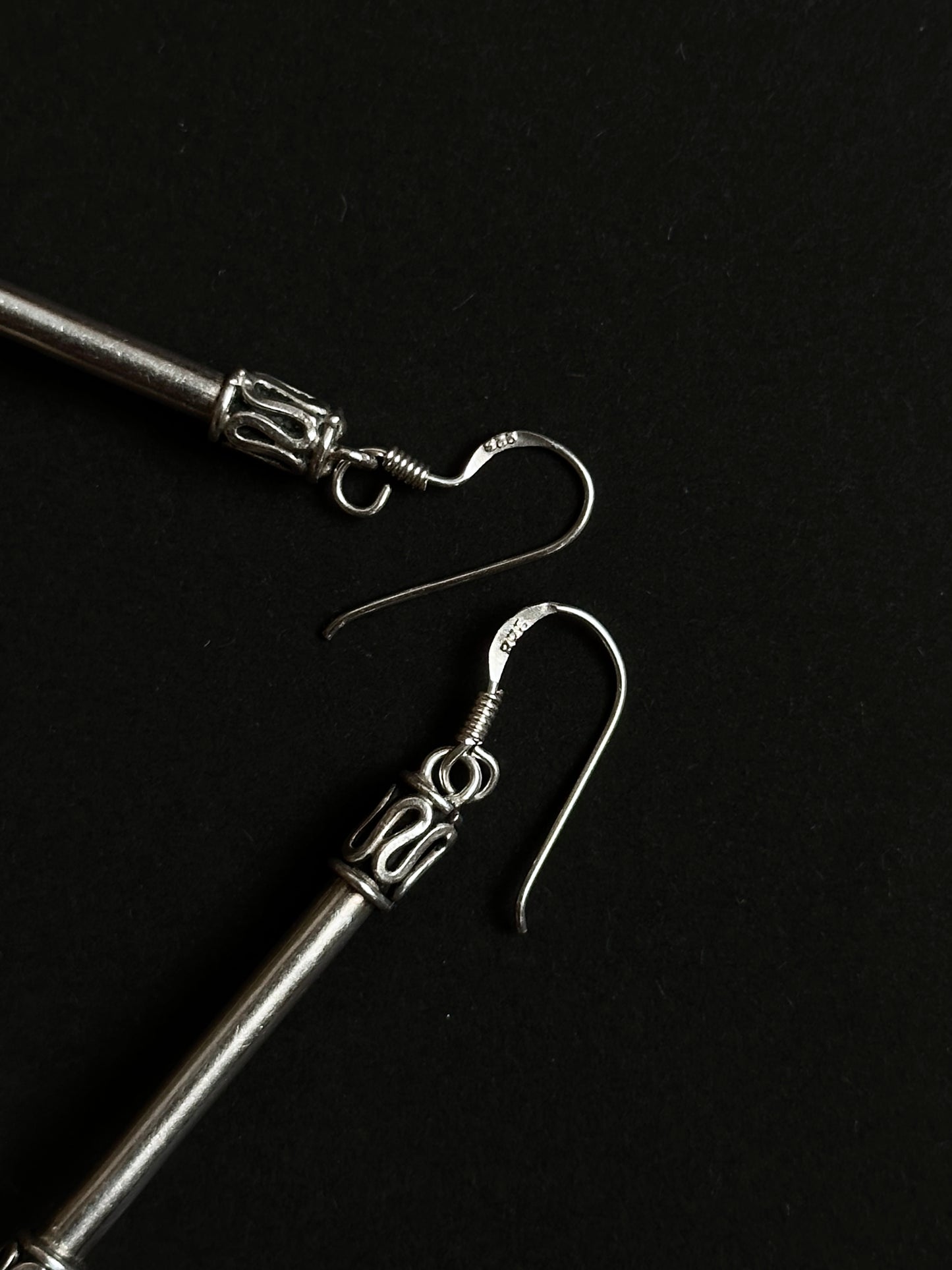 German silver corn earrings