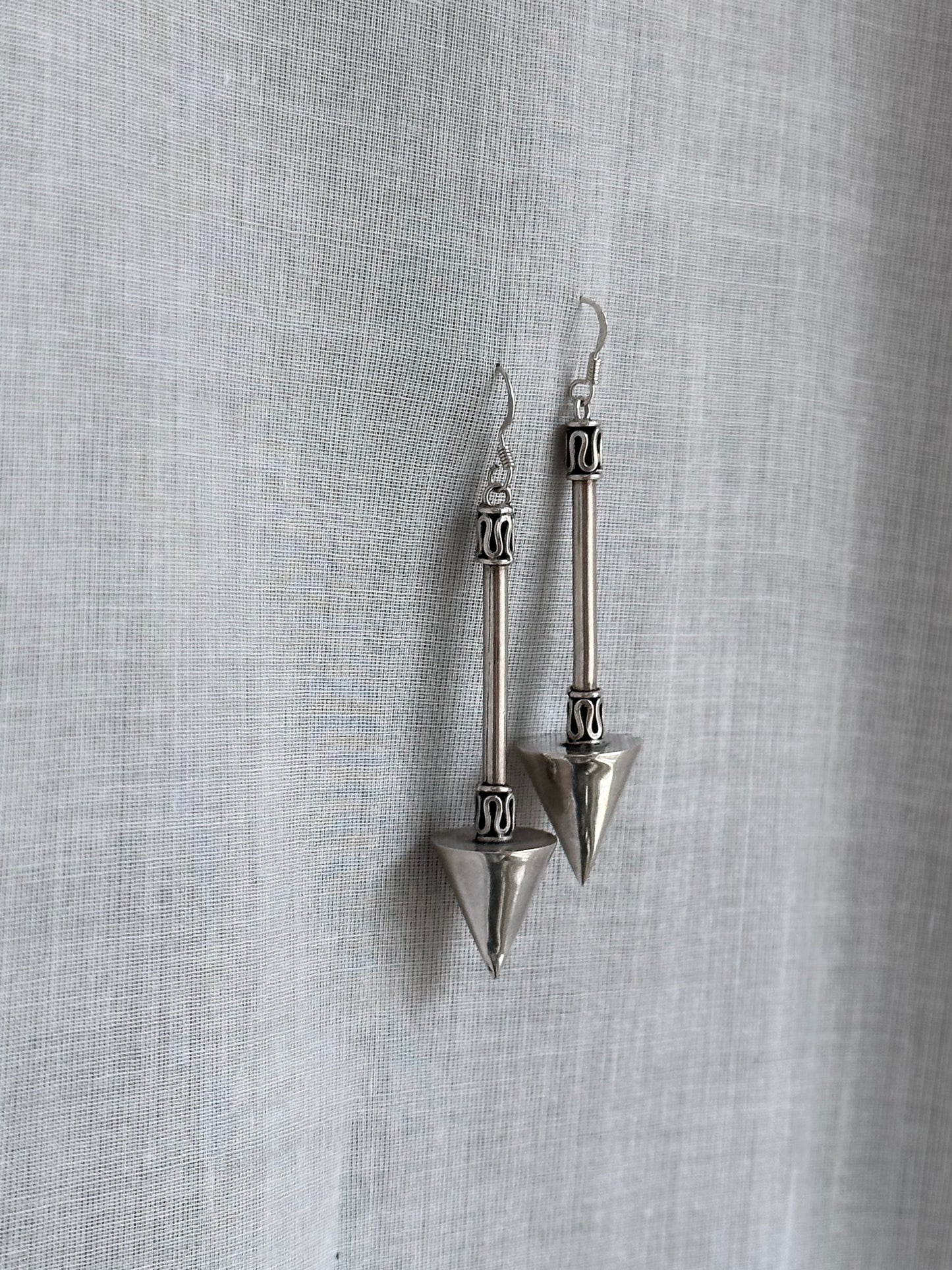 German silver corn earrings