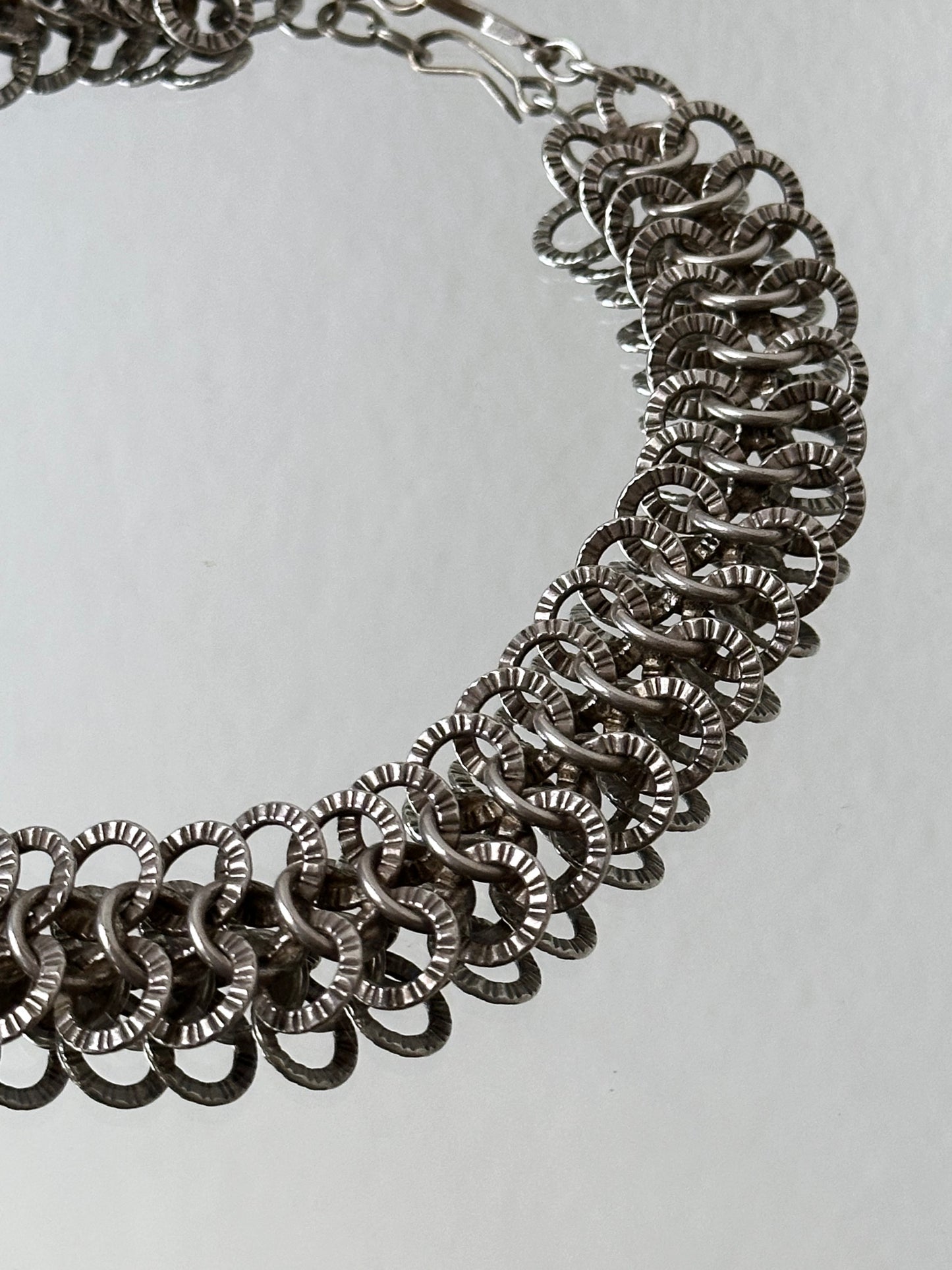 France vintage metal chainmail necklace