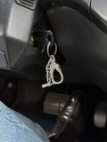 silver keychain keyring for car