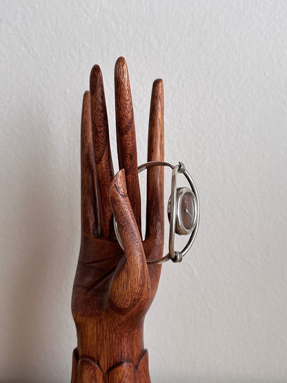 1970's TELHOR silver bangle watch