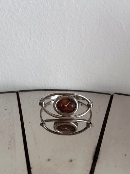 1970's TELHOR silver bangle watch