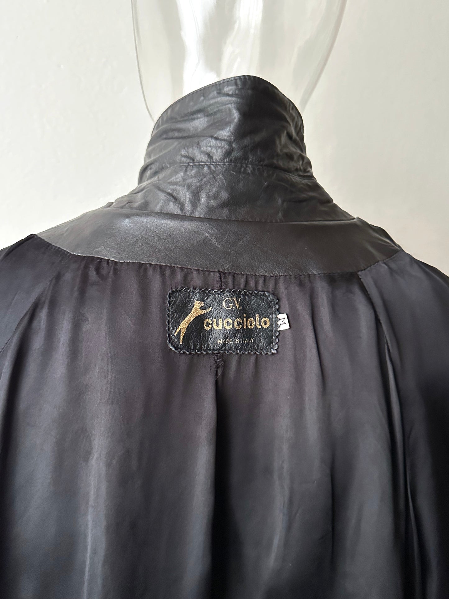 Black leather haori, Italy