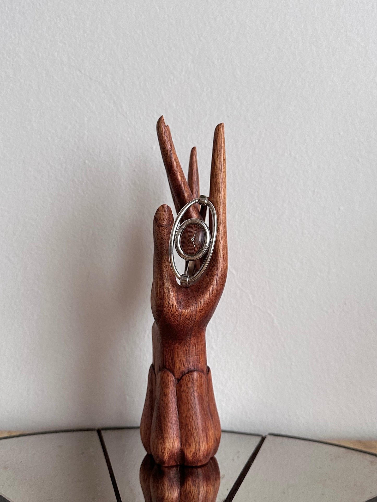 1970's TELHOR silver bangle watch