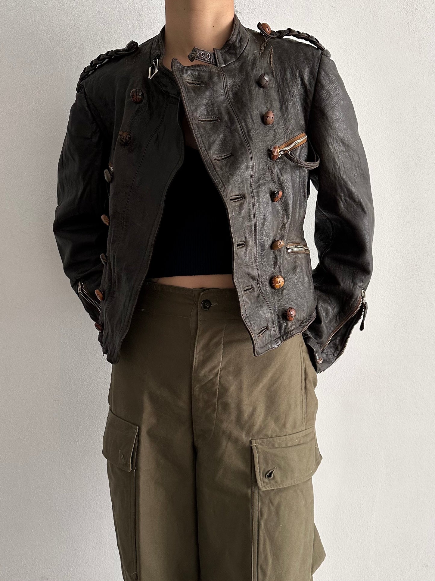 30s Motorcycle leather jkt