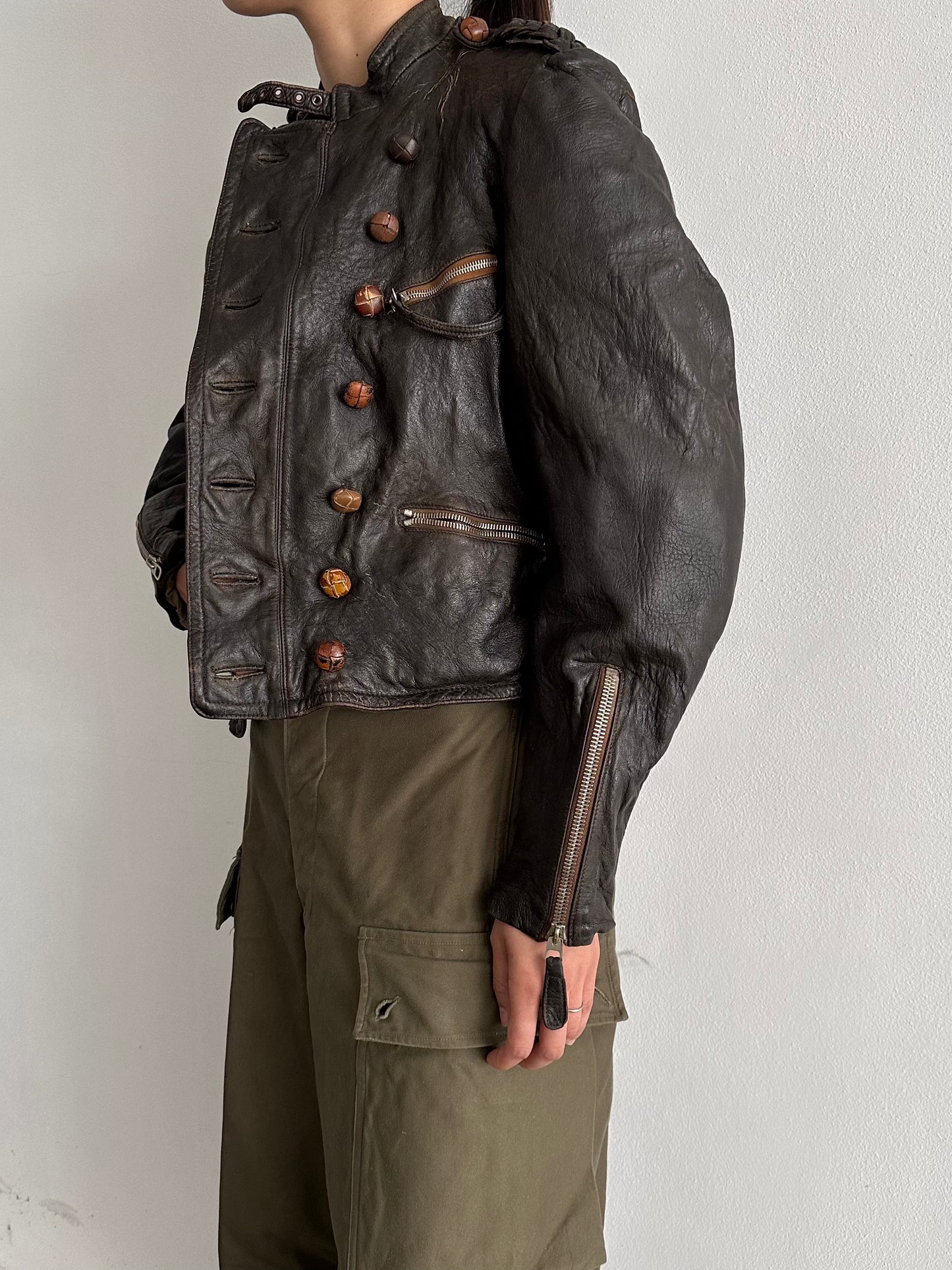 30s Motorcycle leather jkt