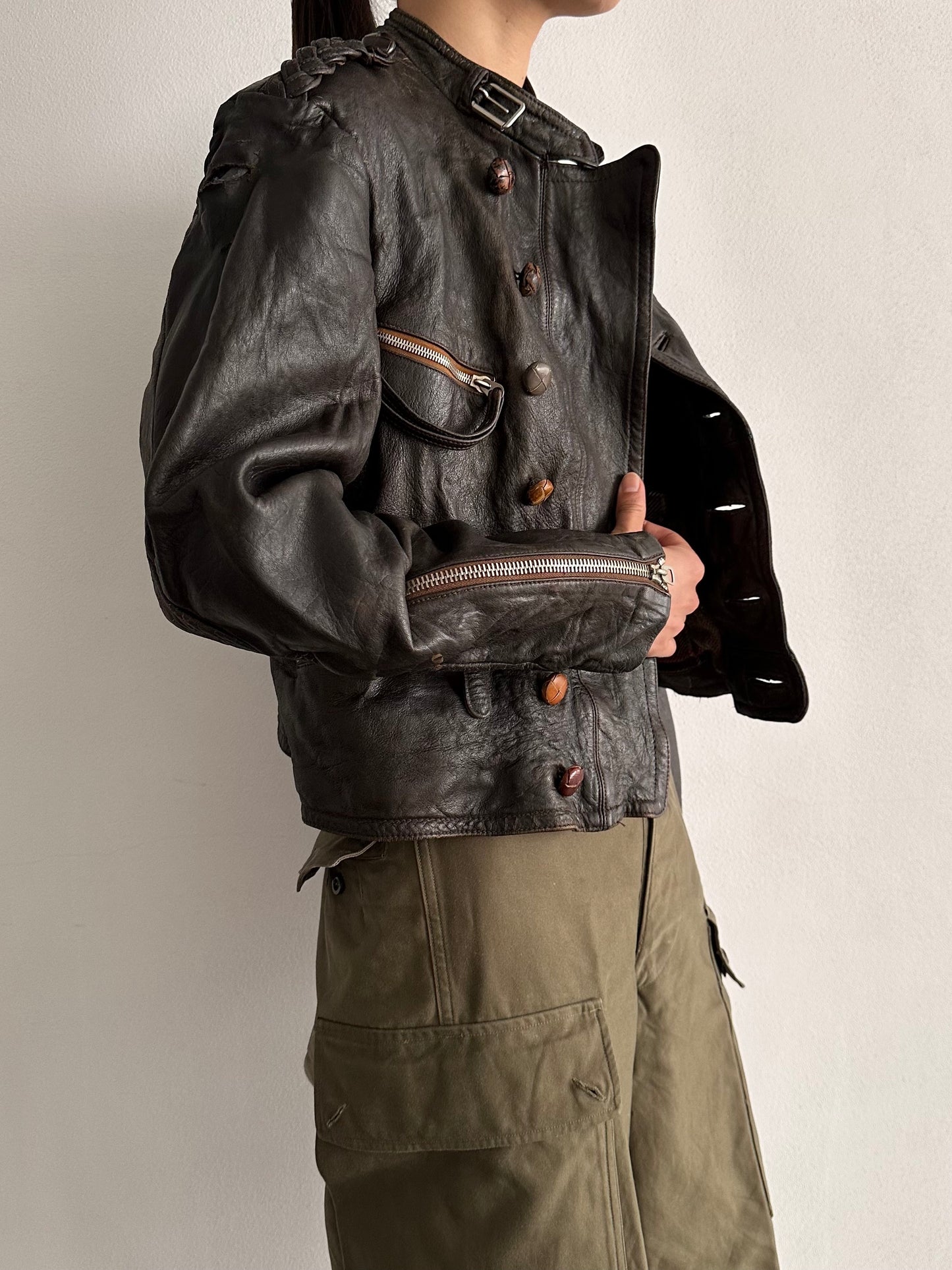 30s Motorcycle leather jkt